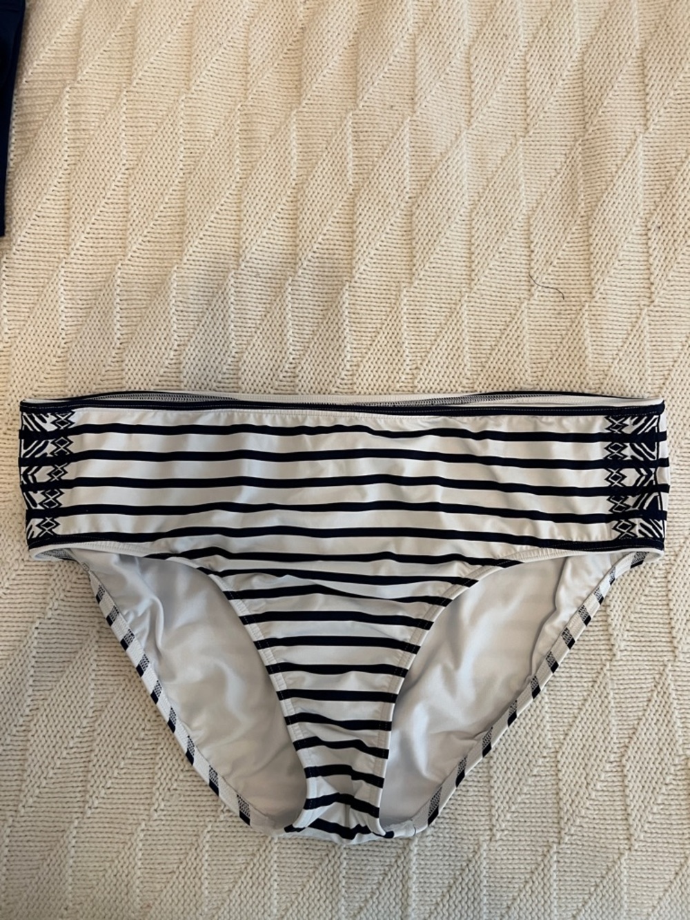 Lands' End navy & White Striped Bikini Bottom plus size 18W